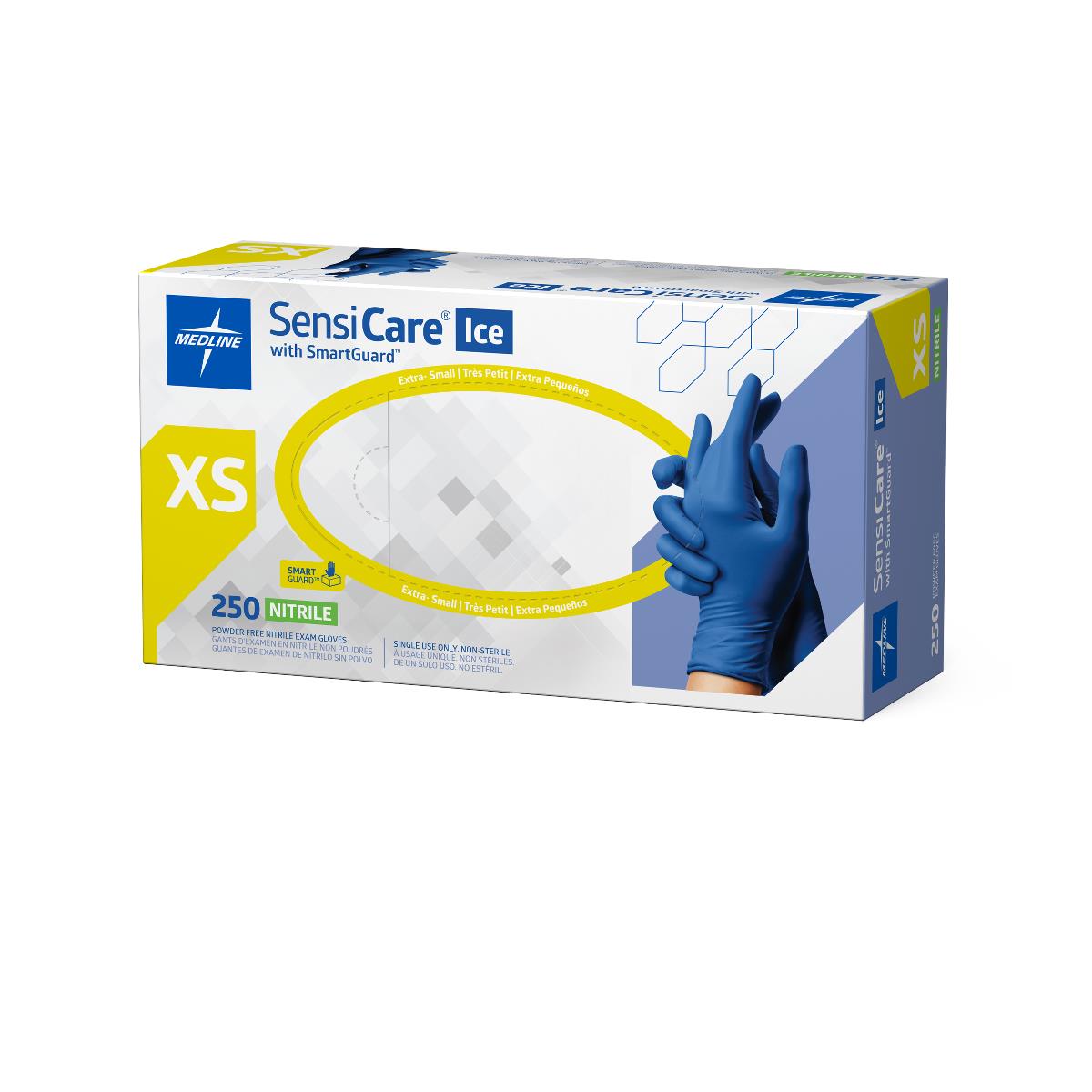 SensiCare Ice Blue Powder-Free Nitrile Exam Gloves