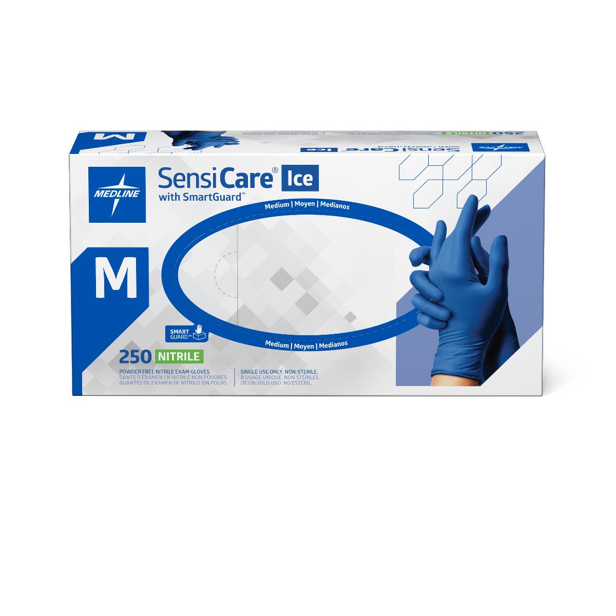 SensiCare Ice Blue Powder-Free Nitrile Exam Gloves