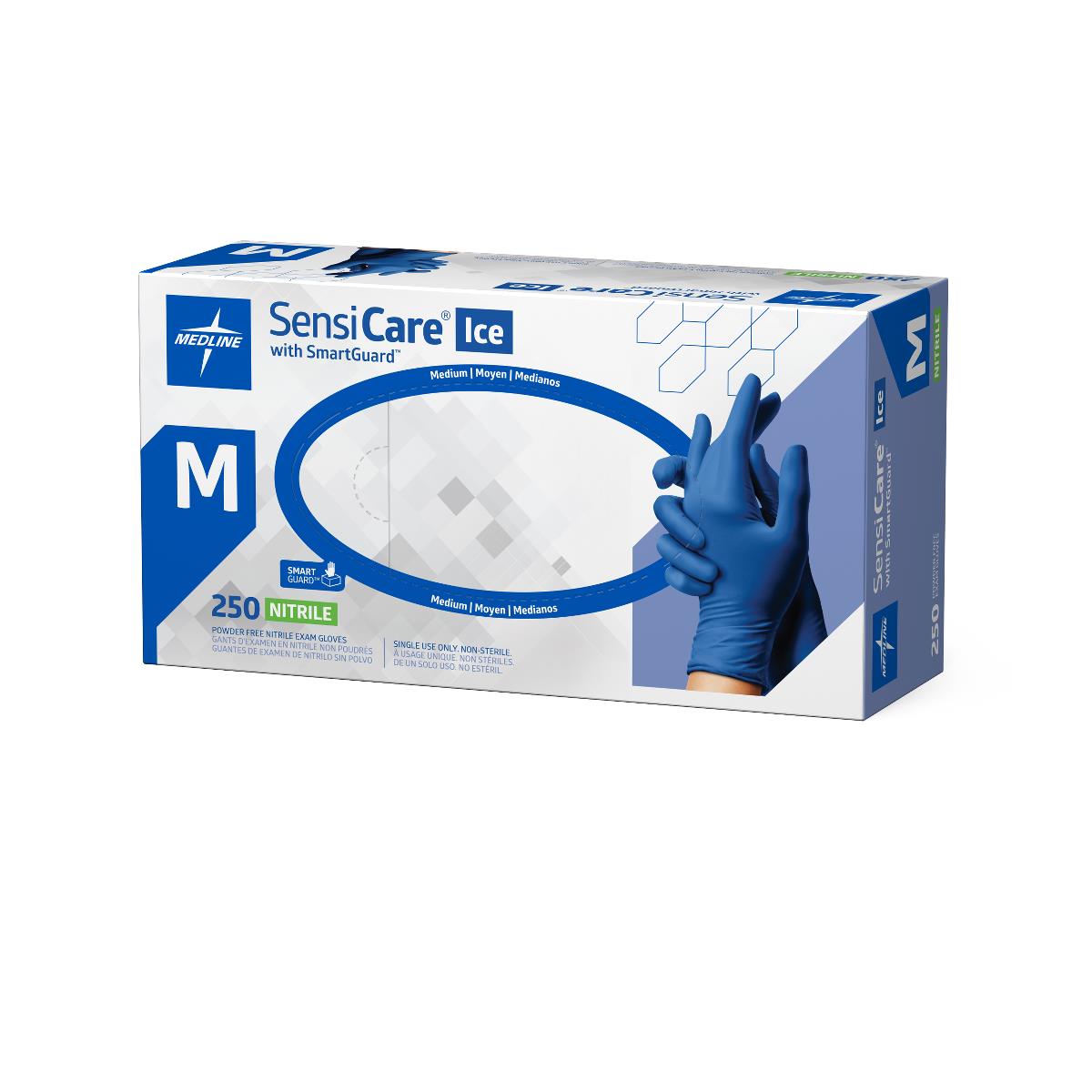 SensiCare Ice Blue Powder-Free Nitrile Exam Gloves