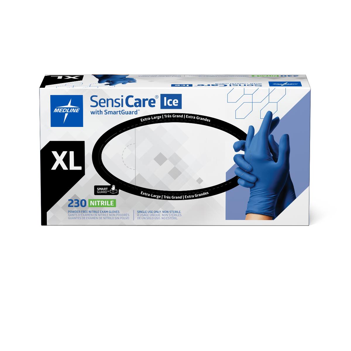 SensiCare Ice Blue Powder-Free Nitrile Exam Gloves