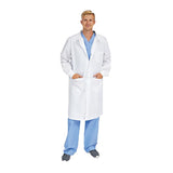 Medline Propel Unisex 4-Pocket Full-Length Lab Coat with Knit Cuffs