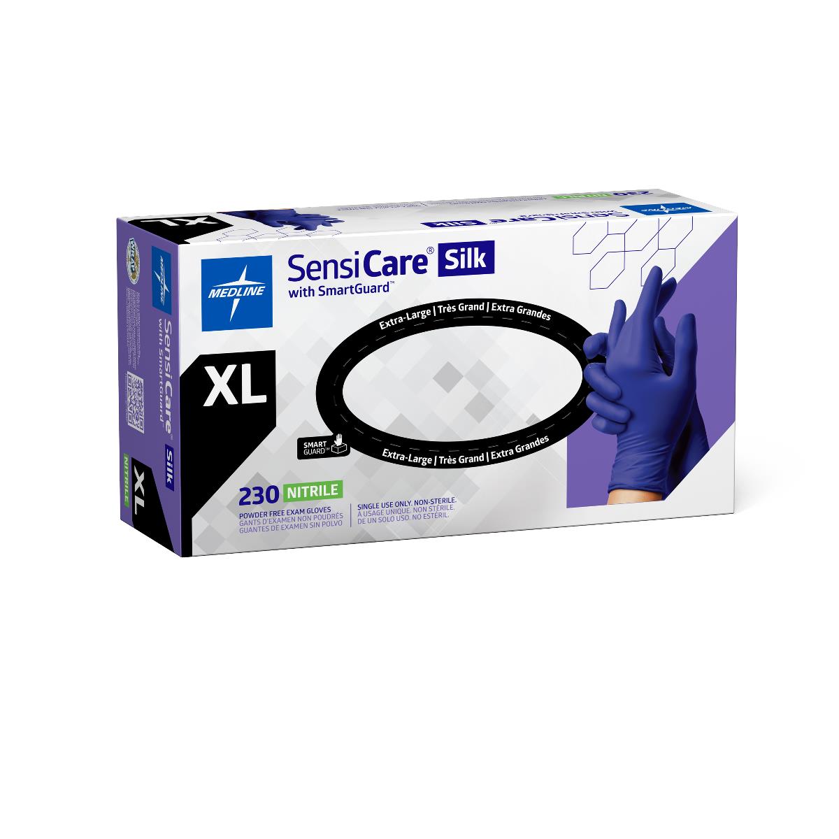 SensiCare Silk Powder-Free Nitrile Exam Gloves