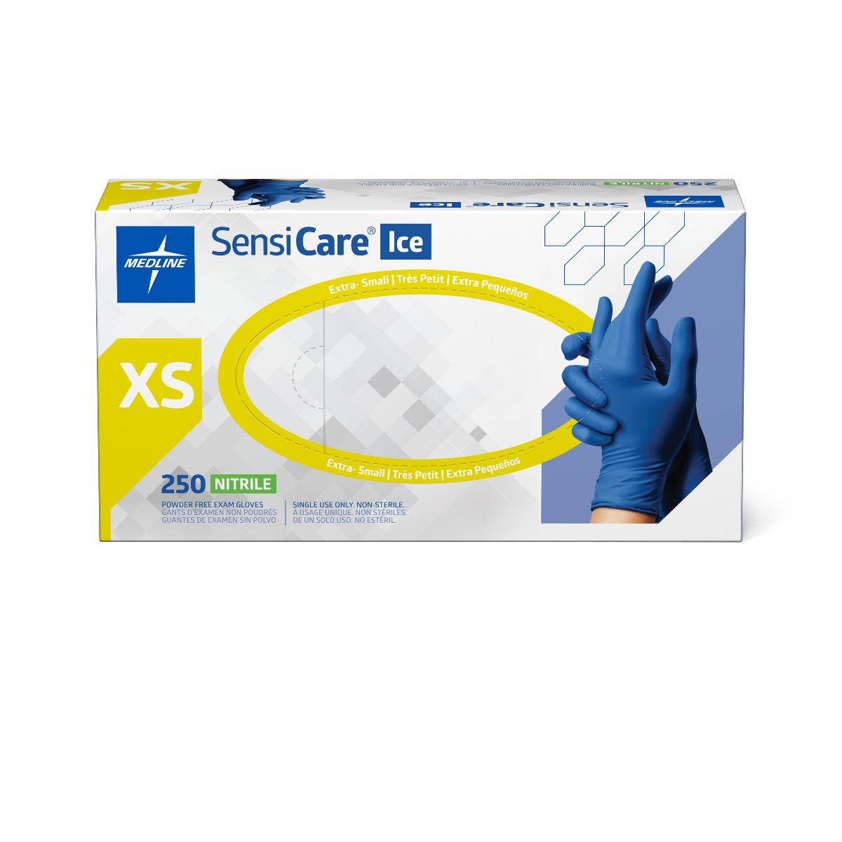 SensiCare Ice Blue Powder-Free Nitrile Exam Gloves