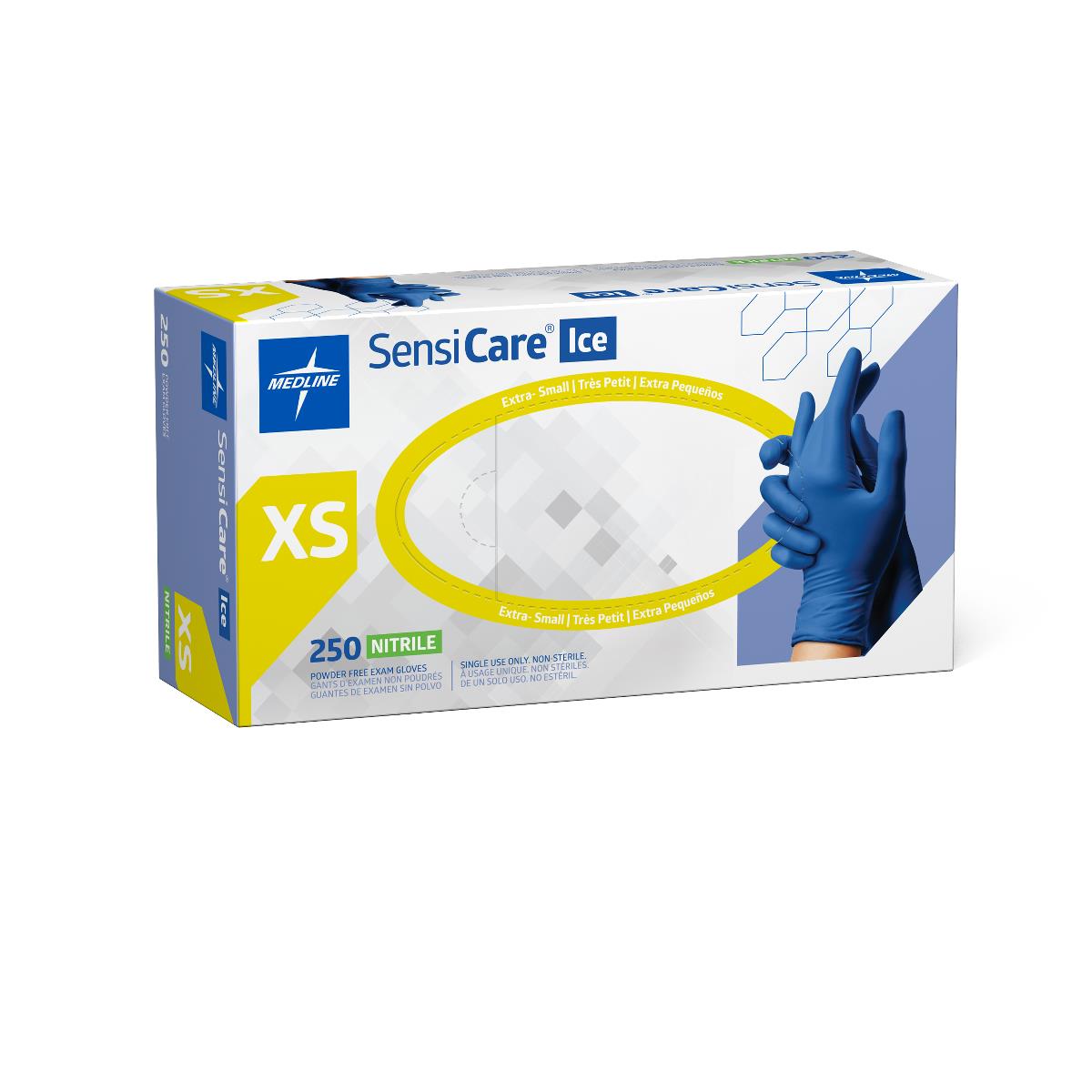 SensiCare Ice Blue Powder-Free Nitrile Exam Gloves