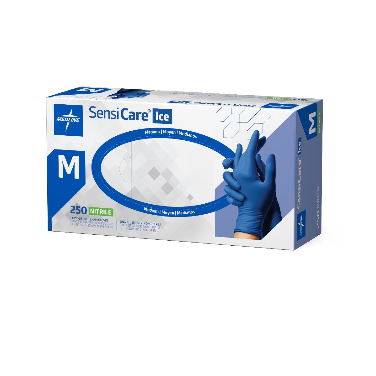 SensiCare Ice Blue Powder-Free Nitrile Exam Gloves
