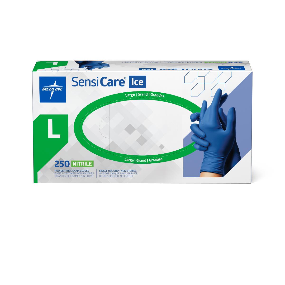 SensiCare Ice Blue Powder-Free Nitrile Exam Gloves