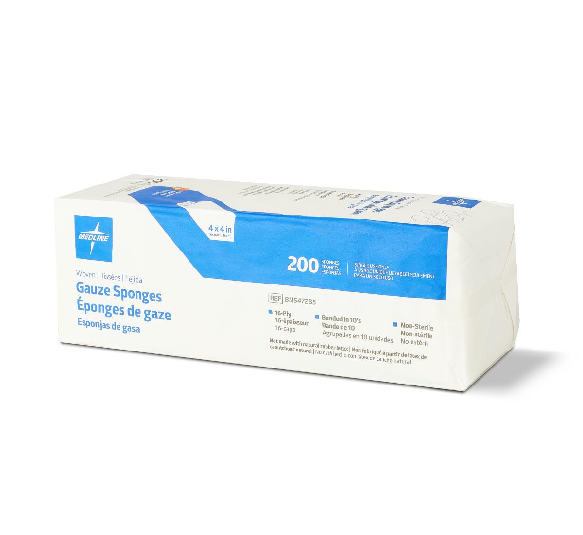 Medline Nonsterile 100% Cotton Woven Gauze Sponges