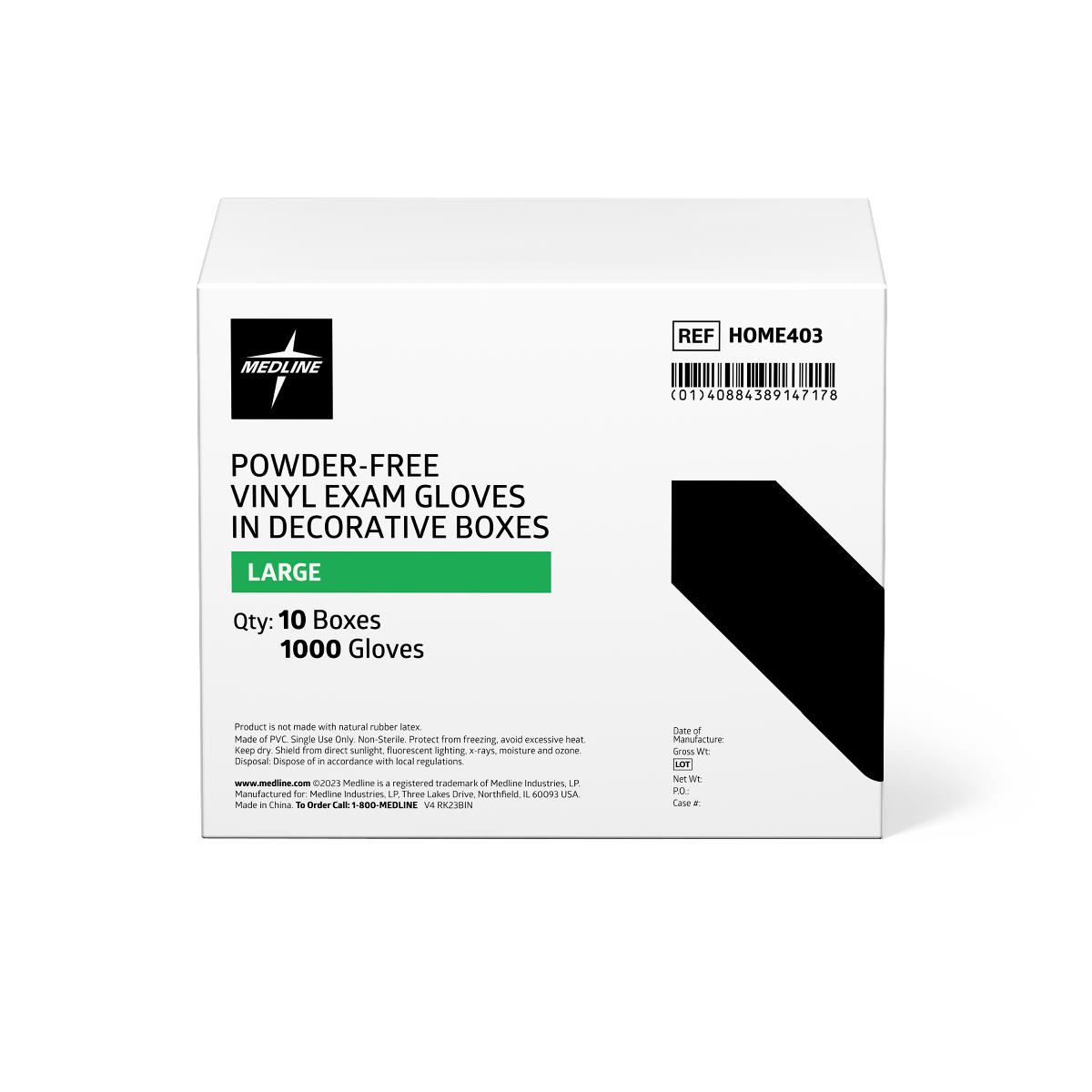 Medline Designer Boxed Vinyl Exam Gloves