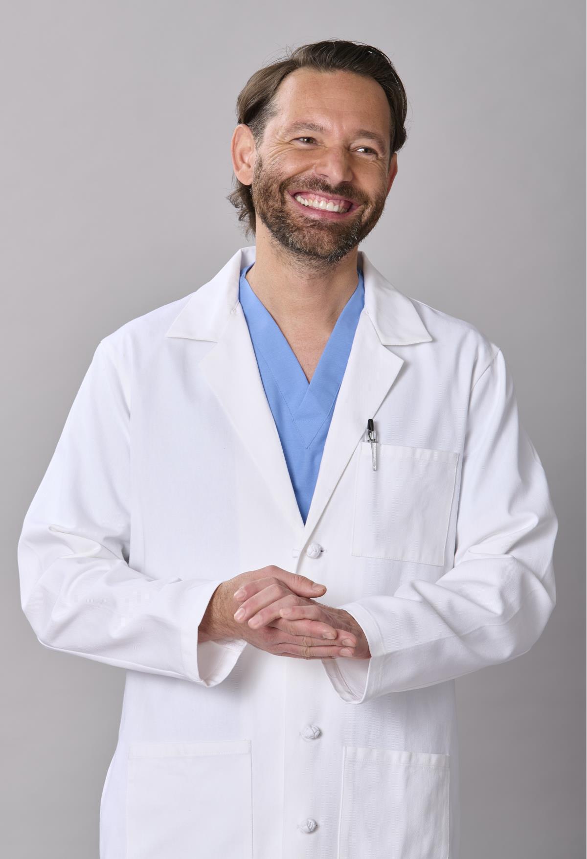 Medline Refine Men's 4-Pocket Full-Length Lab Coats