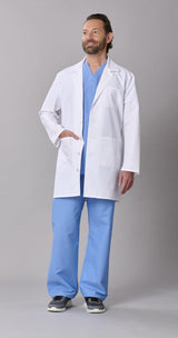 Medline Propel Men's 4-Pocket Staff-Length Lab Coats