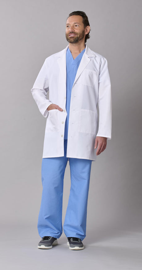 Medline Propel Men's 4-Pocket Staff-Length Lab Coats