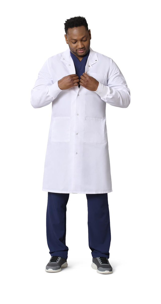 Medline Propel Unisex 4-pocket Full-length Lab Coat With Knit Cuffs - BeHope