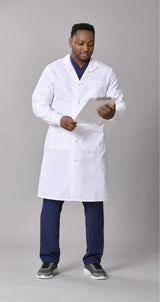 Medline Propel Unisex 4-Pocket Full-Length Lab Coat with Knit Cuffs