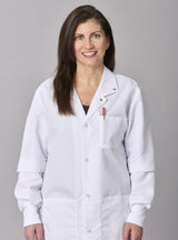 Medline Propel Unisex 4-Pocket Full-Length Lab Coat with Knit Cuffs