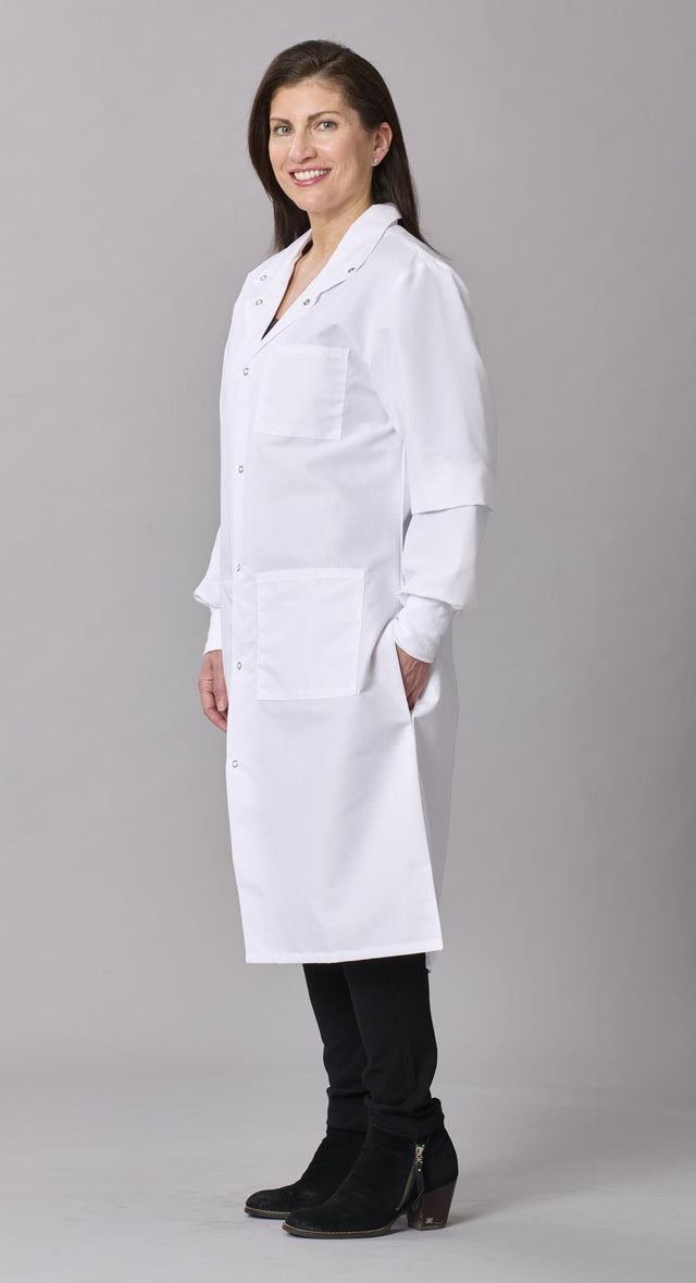Medline Propel Unisex 4-pocket Full-length Lab Coat With Knit Cuffs - BeHope
