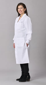Medline Propel Unisex 4-Pocket Full-Length Lab Coat with Knit Cuffs