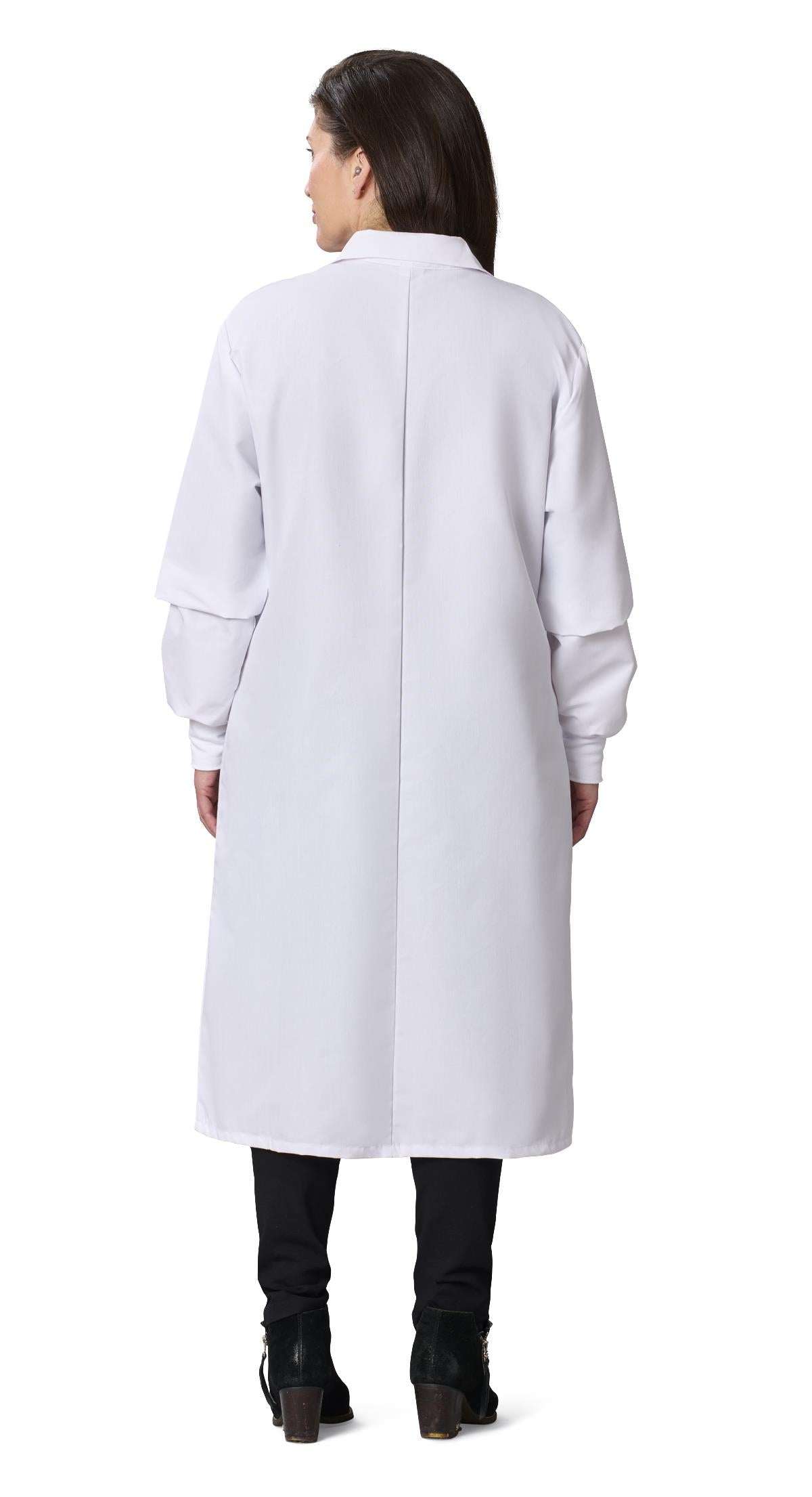 Medline Propel Unisex 4-Pocket Full-Length Lab Coat with Knit Cuffs