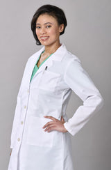 Medline Propel Women's 4-Pocket Staff-Length Lab Coats