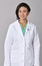 Medline Propel Women's 4-Pocket Staff-Length Lab Coats