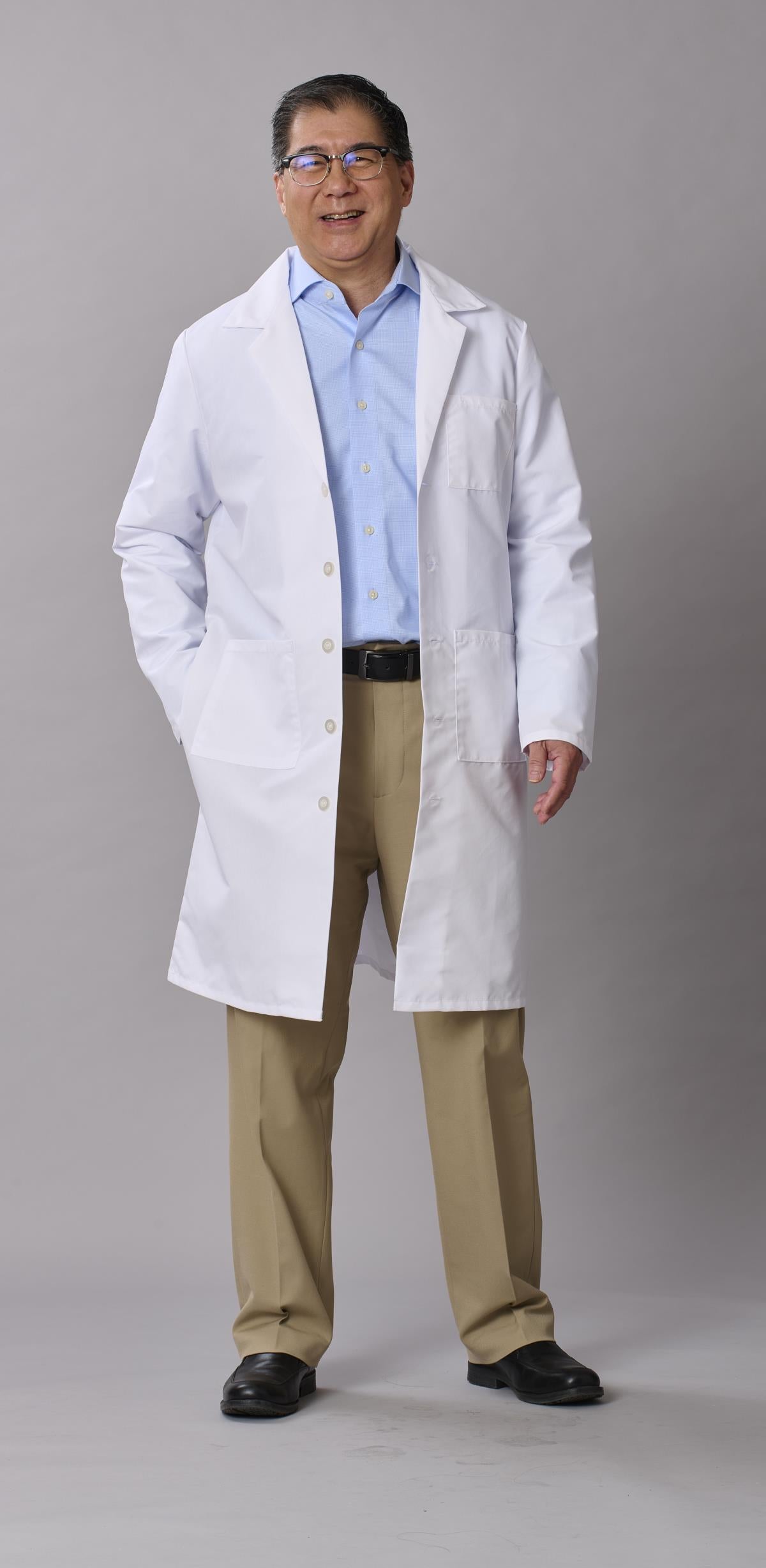 Medline Propel Men's 4-Pocket Full-Length Lab Coats