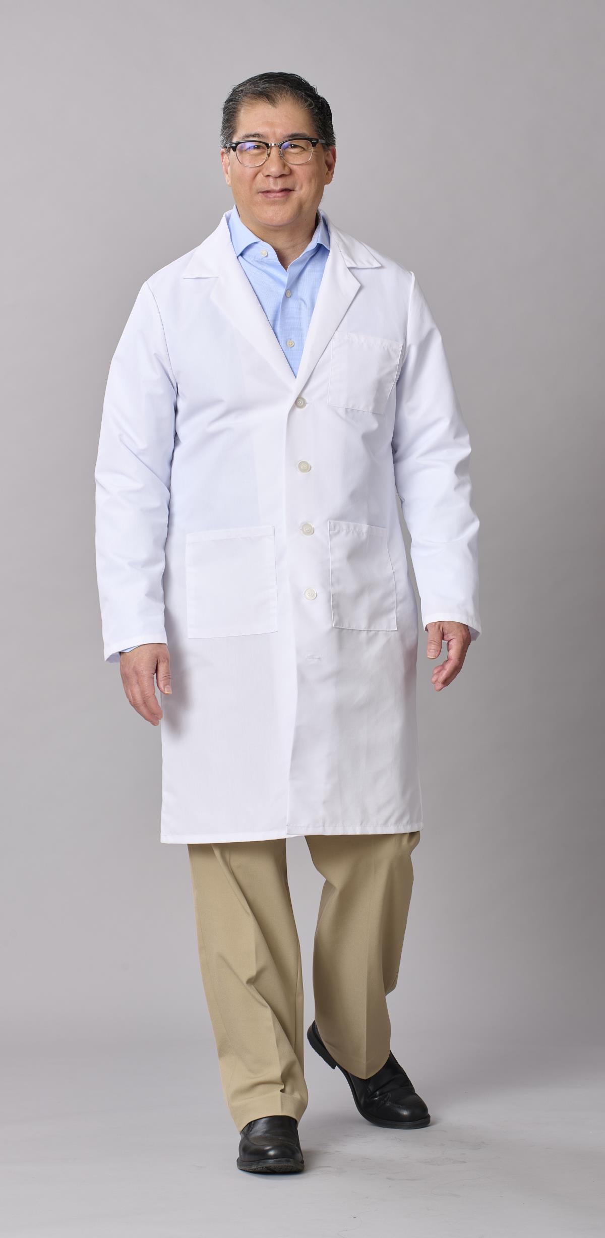 Medline Propel Men's 4-Pocket Full-Length Lab Coats
