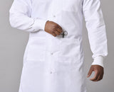 Medline Propel Unisex 4-Pocket Full-Length Lab Coat with Knit Cuffs