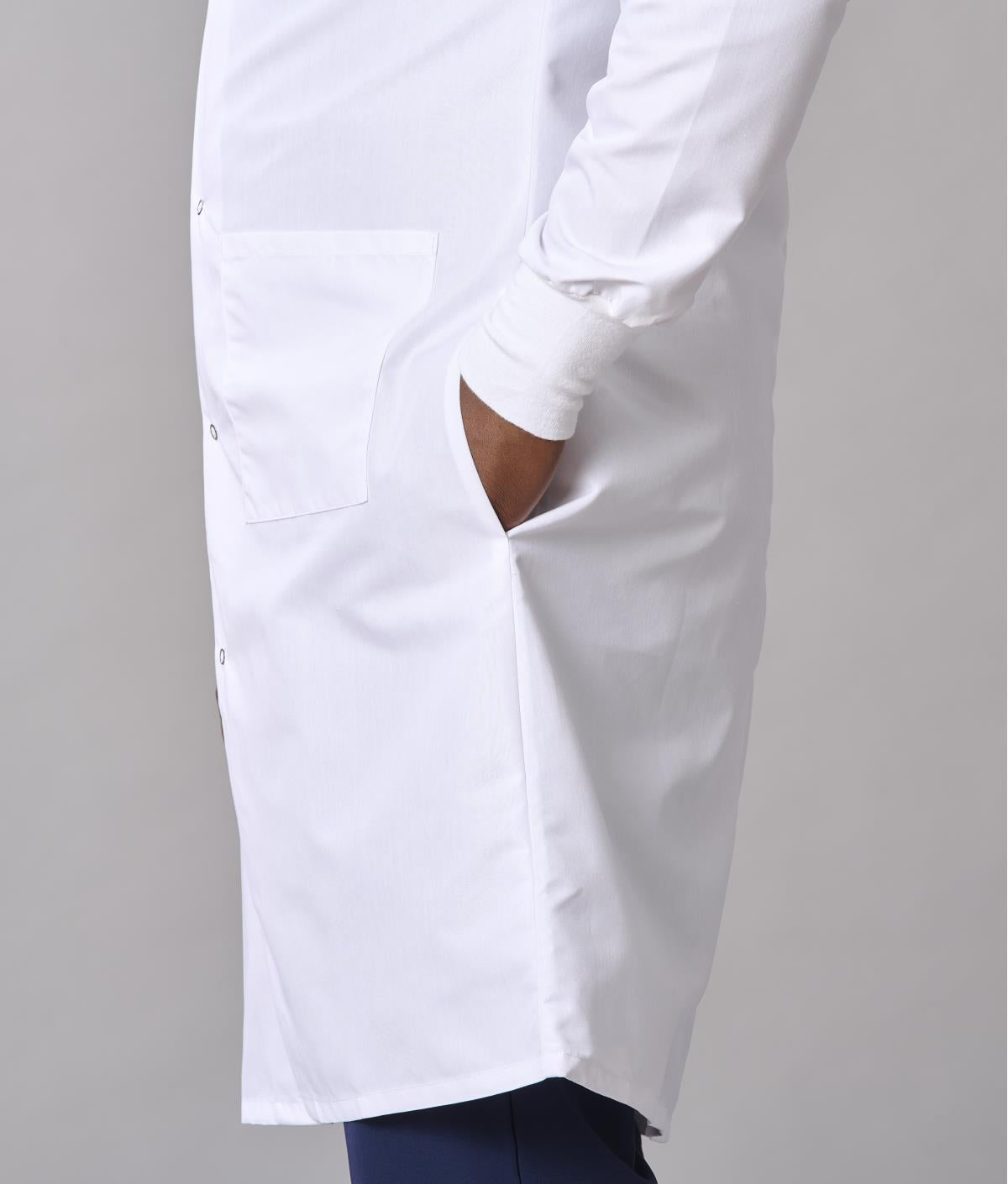 Medline Propel Unisex 4-Pocket Full-Length Lab Coat with Knit Cuffs