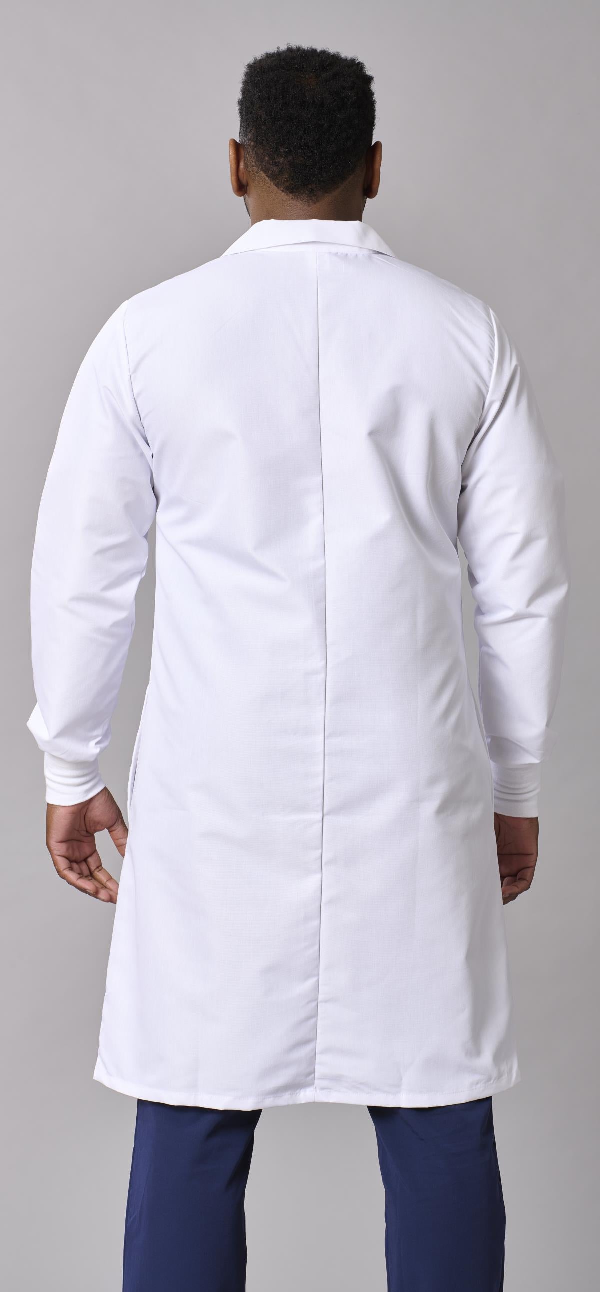 Medline Propel Unisex 4-Pocket Full-Length Lab Coat with Knit Cuffs