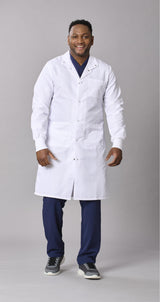 Medline Propel Unisex 4-Pocket Full-Length Lab Coat with Knit Cuffs