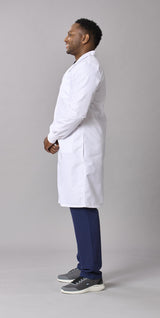 Medline Propel Unisex 4-Pocket Full-Length Lab Coat with Knit Cuffs