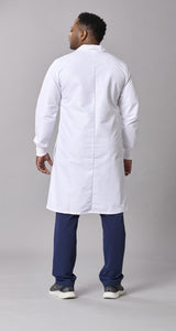 Medline Propel Unisex 4-Pocket Full-Length Lab Coat with Knit Cuffs