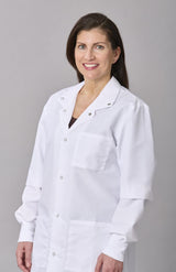 Medline Propel Unisex 4-Pocket Full-Length Lab Coat with Knit Cuffs