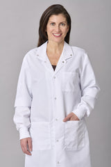 Medline Propel Unisex 4-Pocket Full-Length Lab Coat with Knit Cuffs