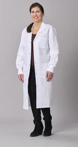 Medline Propel Unisex 4-Pocket Full-Length Lab Coat with Knit Cuffs