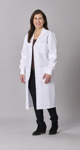 Medline Propel Unisex 4-Pocket Full-Length Lab Coat with Knit Cuffs