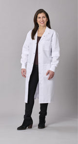 Medline Propel Unisex 4-Pocket Full-Length Lab Coat with Knit Cuffs