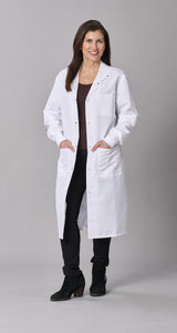 Medline Propel Unisex 4-Pocket Full-Length Lab Coat with Knit Cuffs
