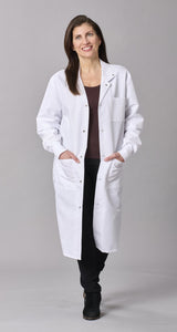 Medline Propel Unisex 4-Pocket Full-Length Lab Coat with Knit Cuffs