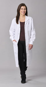 Medline Propel Unisex 4-Pocket Full-Length Lab Coat with Knit Cuffs