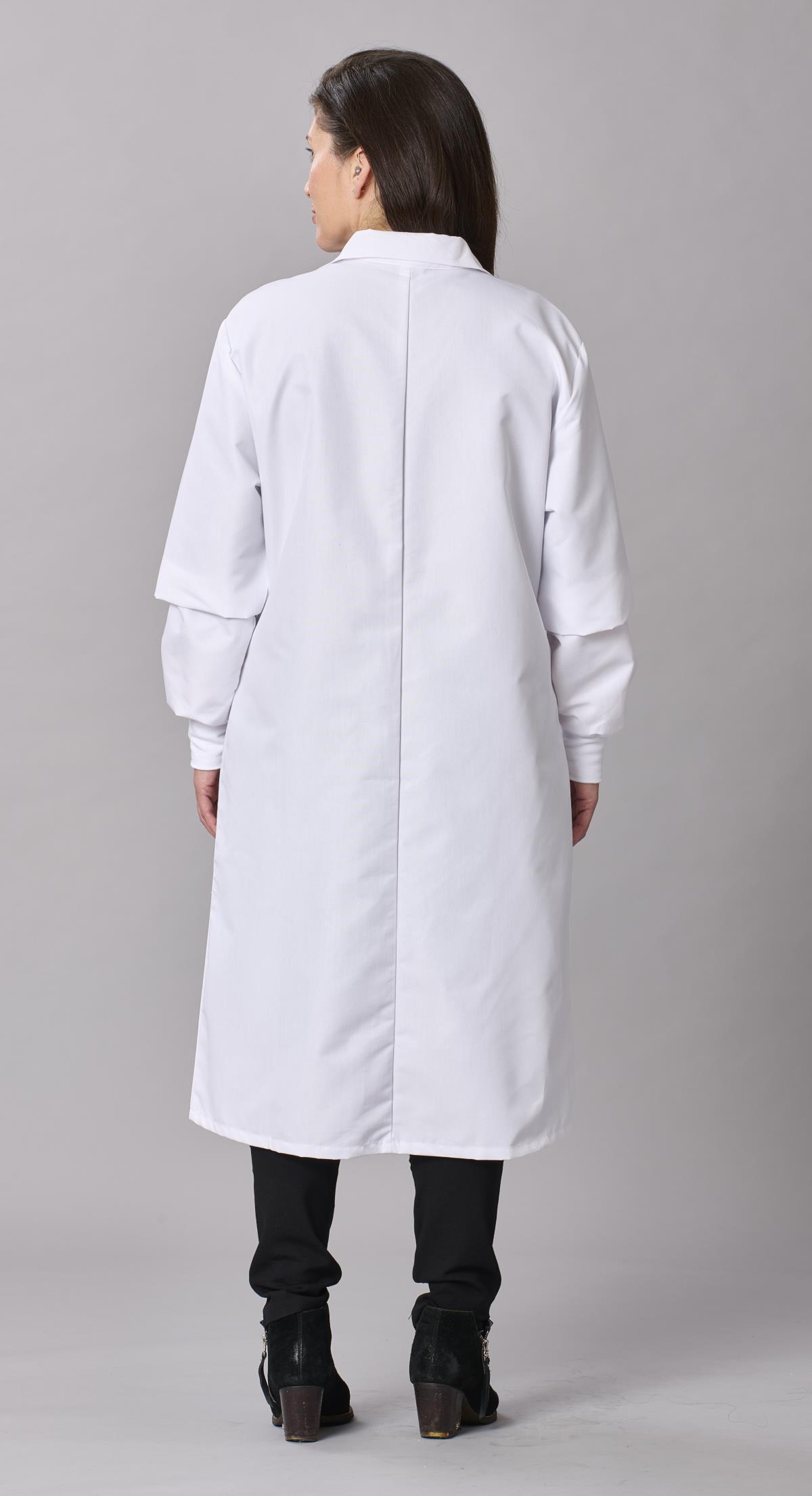 Medline Propel Unisex 4-Pocket Full-Length Lab Coat with Knit Cuffs