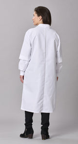 Medline Propel Unisex 4-Pocket Full-Length Lab Coat with Knit Cuffs