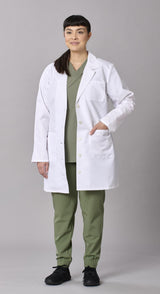 Medline Propel Women's 4-Pocket Staff-Length Lab Coats