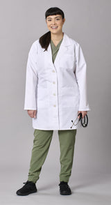 Medline Propel Women's 4-Pocket Staff-Length Lab Coats