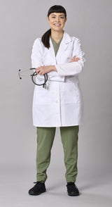 Medline Propel Women's 4-Pocket Staff-Length Lab Coats