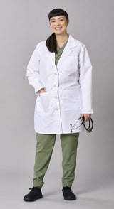 Medline Propel Women's 4-Pocket Staff-Length Lab Coats