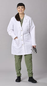 Medline Propel Women's 4-Pocket Staff-Length Lab Coats