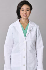 Medline Propel Women's 4-Pocket Staff-Length Lab Coats