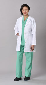 Medline Propel Women's 4-Pocket Staff-Length Lab Coats