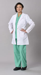 Medline Propel Women's 4-Pocket Staff-Length Lab Coats