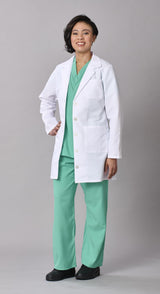 Medline Propel Women's 4-Pocket Staff-Length Lab Coats